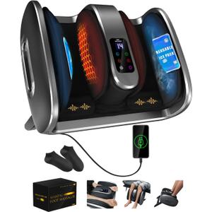 yoyomax FSA HSA Eligible Foot Massager for Plantar Fasciitis, Neuropathy & Pain Relief, Shiatsu with Heat & Cooling, Foot & Leg Massage with 6 Intensity Levels, Ideal Gift for Relaxation - Grey