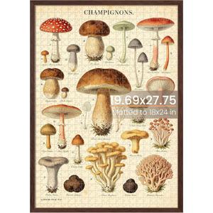 upsimples 50x70cm Puzzle Frame, Wall Decor Poster Frames, Brown 1 Pack | 18x24in with Mat or 19.7 x 27.6 Frame without for 1000 Pieces Puzzles, Gallery Wall, Family, Baby, Dog, Dorm, Christmas