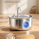Cat Water Fountain Stainless Steel: Cat Fountain for Drinking - 88oz/2.6L Pet Water Fountain for Cats Indoor - Quiet Cats Water Bowl Dispenser - Pets Feeding & Watering Supplies - for Small Animals
