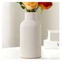 Mfacoy White Ceramic Flower Vase, Minimalist Decor, Modern Home Decorative Vase, Small Pampas Grass Vases For Kitchen, Bedroom, Office, Living Room, Bathroom, Shelf Centerpiece Table Decorations(8 in)