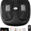 Power Legs Electric Foot Massager Machine with Remote Control, Adjustable Speed, Vibration - Calf Massager - Feet Massager for Neuropathy Pain Relief, Plantar Fasciitis, Leg Blood Circulation (Black)