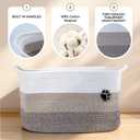 3Pack Storage Basket Set (S/M/L), Rope Basket with Handles, Machine Washable, Dog Toy Bin for Pet Toy Storage, Toys Nursery, Home Storage, White, Brown