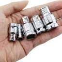 Bit Socket Adapter Set,5Pcs Square Hole to Hex Converter 1/4 to 6.3mm 3/8 to 8mm 3/8 to 10mm 1/2 to 8mm 1/2 to 10mm,Impact Coupler Adapter,Hex Power Bit,Holder for Impact Ratchet Wrench,Screwdriver