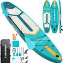 11'34" Extra Long/Extra Wide Premium Inflatable Stand Up Paddle Board (SUP)  Portable & Lightweight for Yoga, Surfing, Family Fun | Complete Kit with Paddle, Pump, Bag | Durable Design (Blue & White)