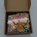 Marsui 12 Pcs Christmas Gingerbread Table Decorations Wooden Christmas Tabletop Centerpieces Duplex Printing Gingerbread Man House Snowflake Centerpieces for Holiday Xmas Dinner Party Decor, 12 Style