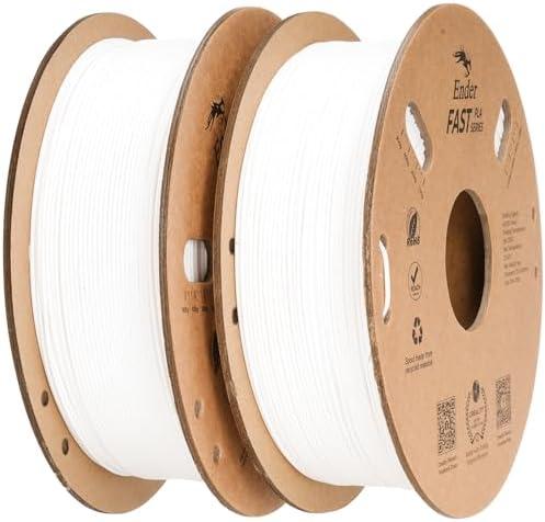 Creality Rapid PLA Filament for Ender3 V3 KE SE K1C 2Kg, 3D Printer Filament 1.75mm High Speed 300mm/s Ender Fast PLA Filament, Dimensional Accuracy +/- 0.02mm for Most FDM 3D Printers (White & White)