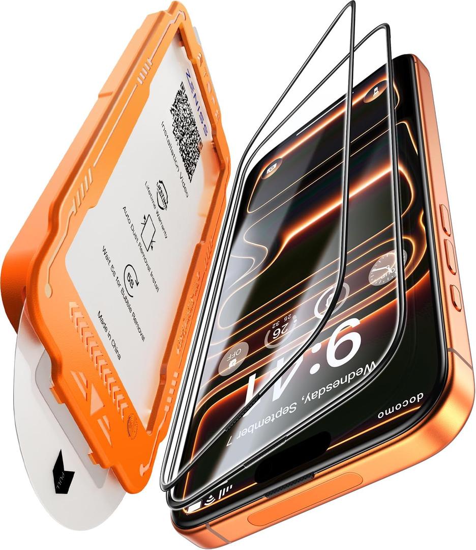 iPhone 17 Pro Max Screen Protector Military Grade Protection (Scratch, Shatter, Drop Resistance) Tempered Glass Full Edge Coverage 6.9", 2 Pack iPhone 17 Pro Max Screen Protector Military Grade Protection (Scratch, Shatter, Drop Resistance) Tempered Glass Full Edge Coverage 6.9", 2 Pack