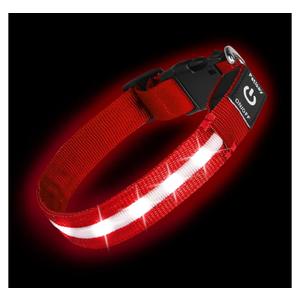 Super Bright LED Dog Collar - Fully Waterproof & Adjustable Glow Collar - USB-C Rechargeable for Night Walking, Safety - Flashing Lighted Collar for Dogs(Red,Large)