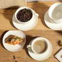 10OZ Porcelain Cappuccino Cups with Saucers, Ceramic Espresso Cups Set, White Coffee Cup and Saucer, White Tea Cup Set, Dishwasher & Microwave Safe, Gift for Anniversary or Housewarming (4PCS)