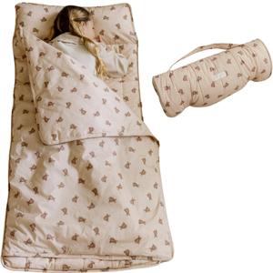 Organic Toddler Nap Mat  100% Cotton Kids Washable Sleeping Mat & Detachable Pillow  Sleeping Bag with Soft 1.5 Pad  Ideal Nap Mat for Daycare, Preschool, & Sleepovers