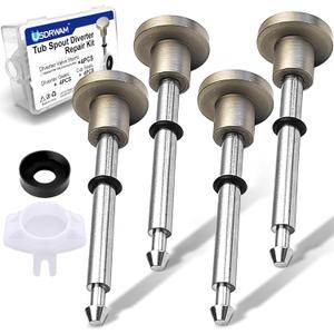 4 Set Tub Spout Diverter Valve Stem Repair Kit for Moen 101237, Includes 4 Copper Diverter Gates and 4 Cup Seals