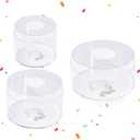 3 PCS Acrylic Clear Cake Stand Round 6 Inch 8 Inch 10 Inch Cake Display Stand with Lid Fillable Tier Cylinder Box for Wedding Birthday Baby Shower Party (Round)