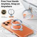 TORRAS Ostand Q3 Spin for iPhone 17 Pro Case Clear, 360 Magnetic Stand, Fit for MagSafe, Camera Control, Built-in Kickstand, 4X Military-Grade Shockproof Slim Phone Case for iPhone 17 Pro, 6.3''