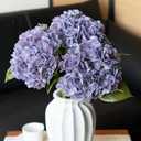 DUYONE 3Pcs 22 inch Lifelike Artificial Hydrangea, 3 Light Purple Large Flowers Artificial Flowers Dry Flowers Outdoor Wedding Christmas Office Family Party Living Room Table Deco