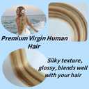 Highlighted Honey Blonde Tape in Hair Extensions Real Human Hair Invisible Remy Mini Tape in Straight Natural Hair Extensions for Women