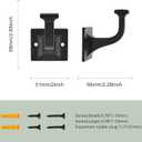 TUNNY 5 Pack Coat Hooks - Matte Black Robe Hooks Decorative Wall Hooks for Bathroom Bedroom Kitchen Towel Robe Clothes Cabinet Closet Bathroom Hardware