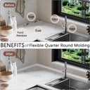 158 Inch Flexible Quarter Round Molding Wall Decoration Molding Trim,Self-Adhesive Peel and Stick Silicone Rubber Trim, Flexible DIY Waterproof Trim for Floor Window Frame and Home Decoration