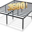 14 inch Metal Platform Bed Frame Queen, 3500 lbs Heavy Duty Steel Slats Bedframe with Storage Space, No Box Spring Needed, Noise Free