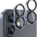 2 x SWUU 2 Pack Camera Lens Protector Compatible with iPhone 17 6.3", Military-Grade 9H Tempered Glass, Shatterproof & Anti-Scratch, HD Clear, No Fingerprint, Case-Friendly