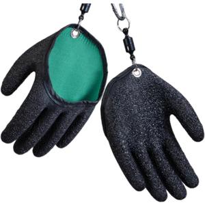 2Pcs Fishing Gloves with Magnet Release - Professional Anti-Slip Catch Fish Gloves,Puncture Proof Ice Fishing Glove for Handling,Catching,Cleaning,Hunting,Fisherman Fishing Accessories, S