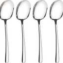 Extra Large Serving Spoons Set, 11.4 inch Foodgrade 18/8 Stainless Steel Serving Spoons for Buffet, Tabletop Silverware Set, Serving Utensils Set of 4 for Catering, Dishwasher Safe, Mirror Polished
