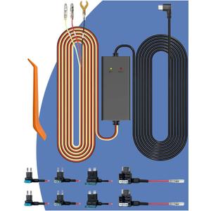 USB-C Dash Cam Hardwire Kit  Acc Power Cable with 24/7 Parking Mode & Low Voltage Protection, Compatible with Redtiger, Wolfbox, Vanture, Viofo, TERUNSOUL and Most Dash Cameras, 4 Fuse Tap Sets