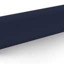 Hofdeco Premium Coastal Hampton Style Patio Outdoor Performance Bolster Pillow Cover Only, 6"x20" Water Repellent for Backyard, Couch, Dark Navy Blue Solid with Fringe
