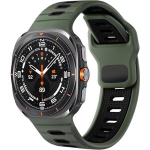 Rugged Sport Band for Samsung Galaxy Watch Ultra Bands 47mm Men/Women,Two Tone Silicone Waterproof Strap Compatible with Samsung Watch Ultra Band,Galaxy Watch 7 Ultra Bands Replacement Correa Reloj