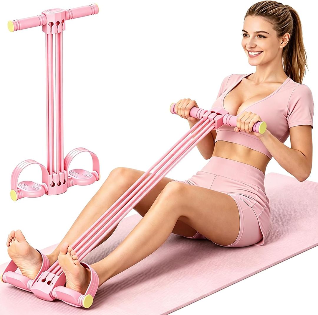 2026 New Pedal Resistance Band with Handles, Adjustable Detachable Multifunction Pedal Resistance Band, Thai Natural Rubber Tension Rope for Abs, Arms, Waist, Legs & Home Fitness