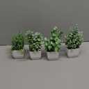 Der Rose 4 Pack Fake Plants Mini Artificial Greenery Potted Plants for Home Decor Indoor Office Table Room Farmhouse Bathroom Decor (Grey)
