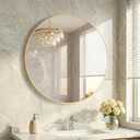 36 Inch Gold Round Bathroom Wall Mirror, Round Mirrors for Wall Decor, Circle Mirror for with HD Shatter-Proof Glass for Entryway, Living Room, Bedroom, Dressing Room, Home Decor