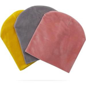 Chemo Beanie Hat for Kids Super Soft Velour Cap Hat Turban Headwrap Scarf Lined Toddler (3-8 Years, Black)