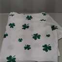 Horaldaily St. Patrick's Day Tablecloth 60140 Inch, Irish Clover Shamrock White Washable Table Cover for Party Picnic Dinner Decor