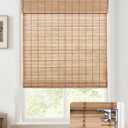 UNISHADES No Drill Cordless Bamboo Roman Shades, 2964 in, Sand Tan | Natural material, Light Filtering, Easy Install
