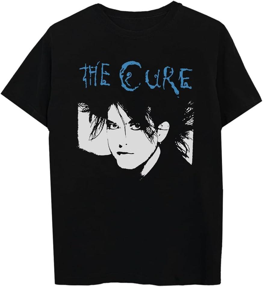 The Cure Unisex Adult The Cure Robert Smith Profile Tee (Large, Black)