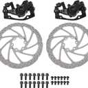 Bike Disc Brake Kit, Mechanical Disc Brakes Aluminum Alloy Caliper Mechanical Disc Brake Caliper Set Front And Rear For Electric Bike Mountain Bike Road Bike Folding Bike (4 pcs set)