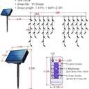 304 LED Solar Christmas Lights, Multicolored Outdoor Icicle Lights, 8 Modes Waterproof Solar Powered String Lights for Xmas Tree Patio Yard Garden Wedding Party House Eaves Roof Decorations