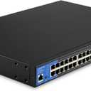 Linksys LGS352MPC 48 Port Gigabit Network PoE+ Switch @ 740W with 4 x 10G Uplink SFP+ Slots - Advanced Security, QoS, Static Routing, VLAN, IGMP Features - Metal Housing, Desktop / Wall Mount