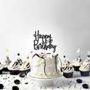6 x Coquette birthday decorations With Happy birthday cake topper black bows for cake bow decorations
