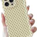 Yeddabox for iPhone 13 Pro Case Cute Wavy Polka Dot Phone Case Soft TPU Slim Shockproof Phone Cover for Women Girls, Yellow