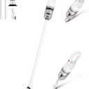6-in-1 Lightweight Stick Vacuum Cleaner with 100W Powerful Motor, Mini Portable Household Handheld Vacuum Cleaner for Domestic Hard Floors, Carpets and Pet Hair(White Cordless Plugs)