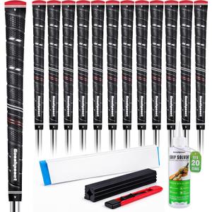 Wrap Golf Grips 13 Pack with Golf Grip Kit ,Golf Club Grips Outstanding Tackiness and Advanced Surface Texture Enhances Control, Red, Standard