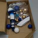 Nautical Cake Topper Ship Lighthouse Blue White Ball Cake Toppers Seagulls Anchor Rudder Cake Decorations for Nautical Theme Birthday (Style 01)