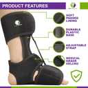 MARS WELLNESS Comfort Dorsal Night Splint - Pain Relief from Plantar Fasciitis, Drop Foot, and Achilles Tendinitis - Small/Medium