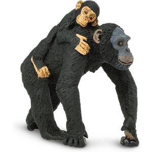 Safari Ltd. Chimpanzee with Baby Figurine - Realistic 3.2" Wildlife Figure - Educational Toy for Boys, Girls, and Kids Ages 3+