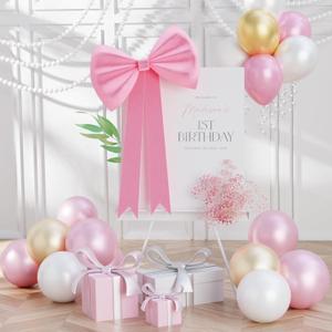 imprsv Pink Bow Coquette Birthday Decorations: 20Inch Coquette Room Decor Wall Door Large Bow Themed Party Decorations for Grils Wedding Engagement Bridal Bachelorette Babyshower Christmas Decoration