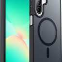 teloxy Magnetic for Samsung Galaxy A26 5G Phone Case,Shockproof Protective Durable Slim Translucent Matte Anti-Fingerprint Phone Case,Black