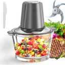 Meat Chopper, Chopper Electric with Meat Grinder & Vegetable Chopper, Kitchen in the Box 500W Electric Garlic Mincer, Mini Food Processor for Baby Food, Meat, Onion, Vegetables 2 Speed, 4 Sharp Blades (Black)