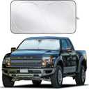 EcoNour Truck Windshield Sun Shade with Storage Pouch | Reflective 240T Material Sun Shield for UV & Heat Protection | Foldable Windshield Cover | Must-Have Truck Accessories | X-Large (69"x35")