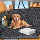 URPOWER Back Seat Extender for Dogs - Hard Bottom Dog Car Seat Cover with 1PC Leak-Proof Pee Pad, Dog Hammock for Car and SUV, Pet Rear Seat Protector Dogs Travel Bed
